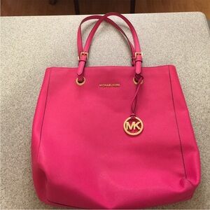 Michael Kors hot pink saffiano leather bag